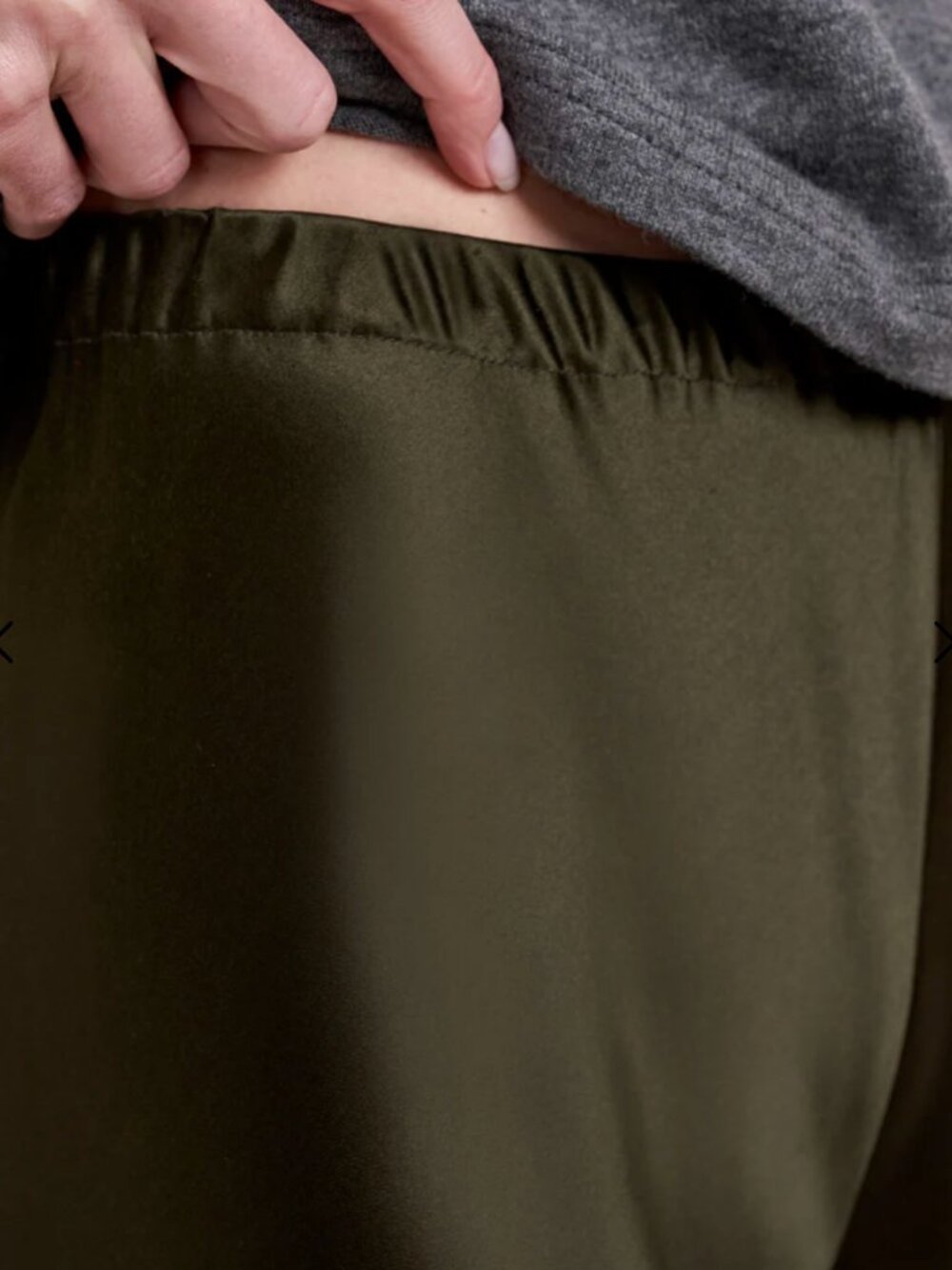 La Ligne Colby Pants, Olive Satin - Picture 3 of 6